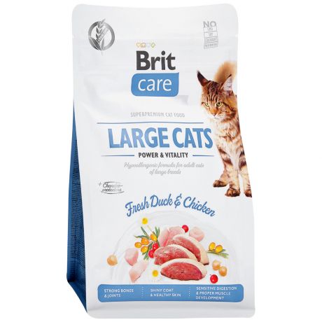 Корм сухой Brit Care Cat GF Large cats Power & Vitality для взрослых кошек крупных пород 400 г