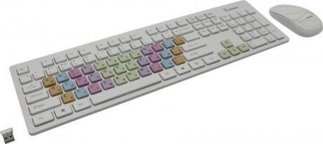Комплект клавиатура+мышь с цветными клавишами Smartbuy 218346AG белый [SBC-218346AG-W]