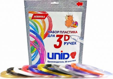 Наборы для творчества Unid Комплект пластика PRO для 3Д ручек (12 цветов)
