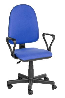Кресло "Престиж", регулируемая спинка, с подлокотниками, черно-синее, В-12
