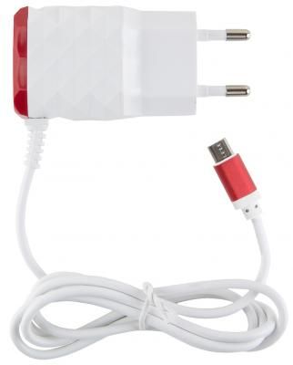 Сетевое зарядное устройство Red Line NC-2.1AC microUSB 2.1A белый красный УТ000013617