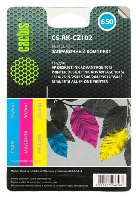 Заправка Cactus CS-RK-CZ102 для HP DeskJet 2515/3515 цветной 90мл