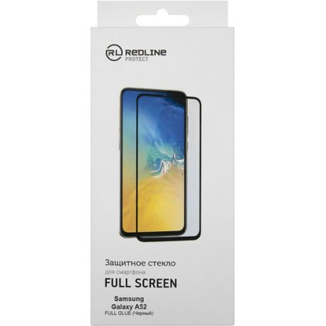 Защитное стекло для Samsung Galaxy A52 SM-A525 Red Line 3D, с черной рамкой