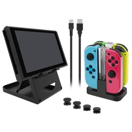 Dobe Комплект аксессуаров Game Pack для консоли Nintendo Switch (TNS-18115) черный