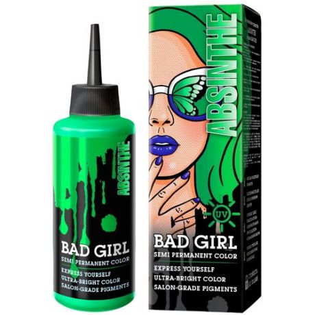 Оттеночный бальзам-пигмент прямого действия BAD GIRL Absinthe, неоновый зеленый, 150 мл