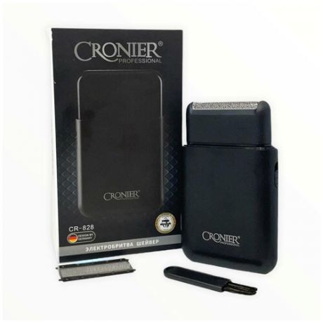 Электробритва, компактная бритва шейвер Cronier CR-828 для окантовки и сухого бритья,чёрная
