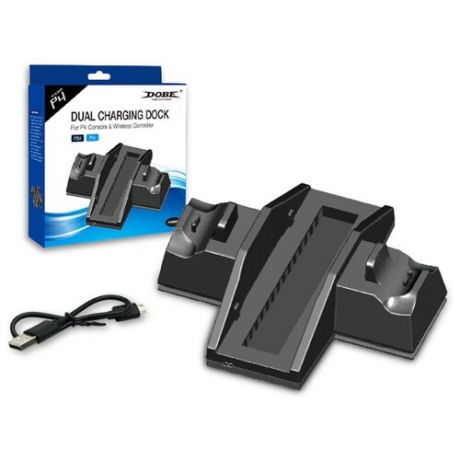 Dobe Подставка с функцией зарядки геймпадов Dual Charging Dock для Playstation 4/4 Pro (TP4-805) черный