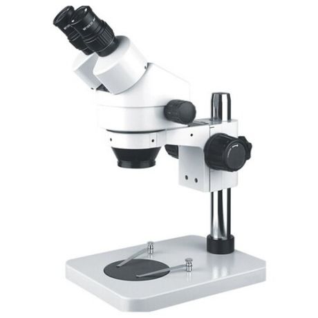 Бинокулярный микроскоп для лаборатории и пайки - ремонта микросхем с увеличением 7-45x и регулируемой подсветкой LED