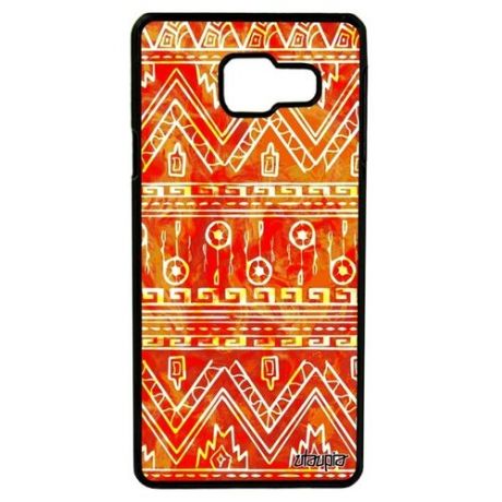Необычный чехол для смартфона // Samsung Galaxy A3 2016 // "Ацтекские мотивы" Индейский Этнический, Utaupia, голубой
