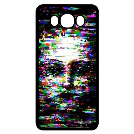 Защитный чехол на смартфон // Samsung Galaxy J7 2016 // "Женское лицо" Создание Иллюзия, Utaupia, оранжевый