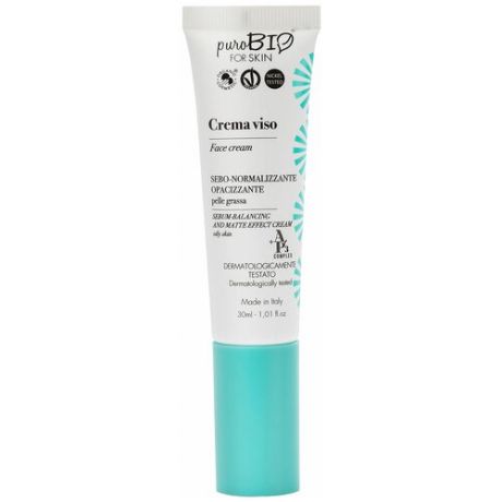 PuroBIO Face Cream Sebum-Balancing and Matte Effect Cream Крем для жирной кожи лица, 30 мл