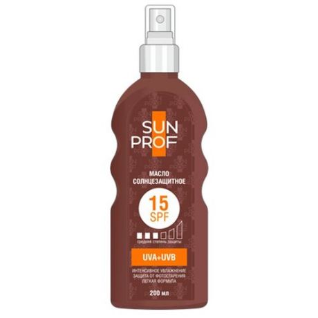 Масло солнцезащитное SunProf SPF 15 Средняя Степень Защиты 200 мл