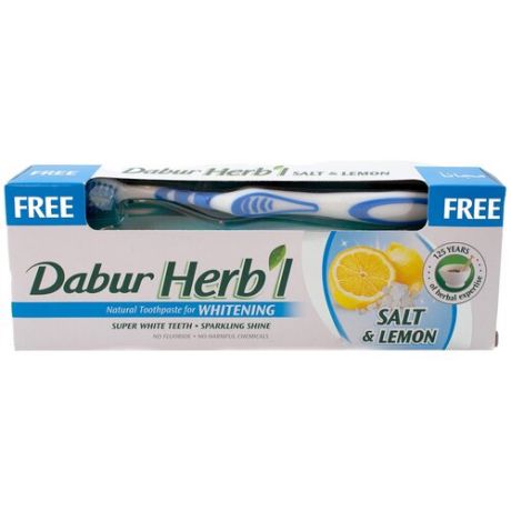 Зубная паста + щетка Dabur Herb’l Соль и лимон