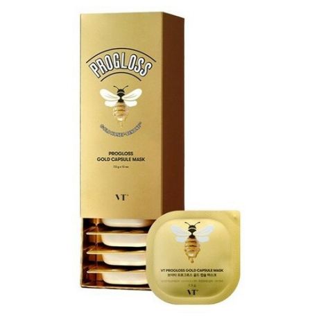VT Progloss Gold Capsule Mask - Питательная маска с золотом и медом (7.5 мл х 10 шт.)