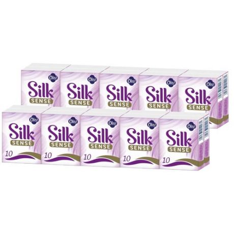 Комплект OLA! SILK SENSE COMPACT Платочки носовые бумажные 10 пач./упак. х 2 упак.