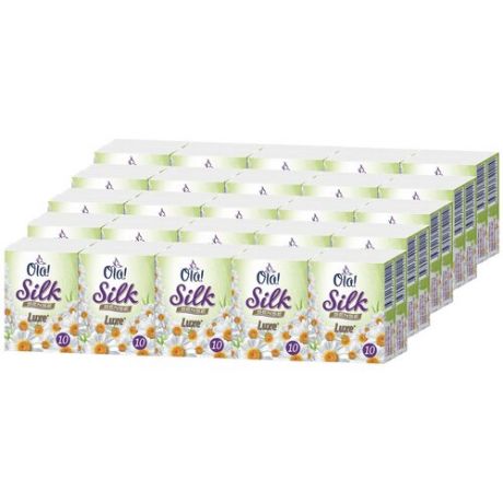 Комплект OLA! SILK SENSE COMPACT Платочки носовые бумаж. ароматизиров. Ромашка 10 пач./упак. х 5 упак.