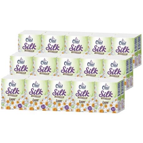Комплект OLA! SILK SENSE COMPACT Платочки носовые бумаж. ароматизиров. Ромашка 10 пач./упак. х 3 упак.