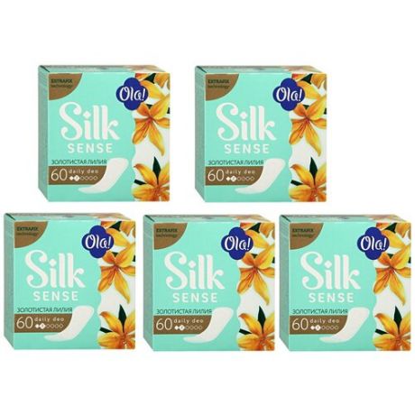 Комплект Ola! SILK SENSE DAILY DEO Прокладки женс. гигиен. впитыв. Золотая лилия 60 шт/упак.х5 упак.
