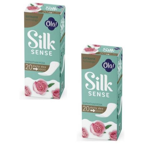 Комплект Ola! SILK SENSE DAILY DEO Прокладки женс гигиен. впитыв. Бархатная роза 20 шт/упак.х2 упак.