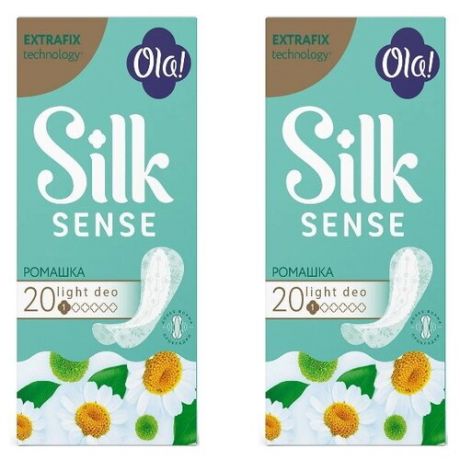 Комплект Ola! SILK SENSE LIGHT прокладки жен. ежед. стринг-мультиформ Ромашка 20 шт/упак.х2 уп.