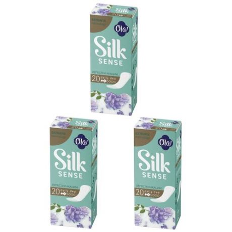 Комплект Ola! SILK SENSE DAILY DEO Прокладки женс. гигиен. впит. Лепестки акации 20 шт/упак.х3 упак.