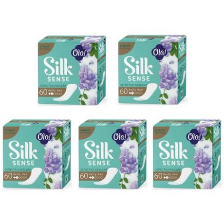 Комплект Ola! SILK SENSE DAILY DEO Прокладки женс. гигиен. впит. Лепестки акации 60 шт/упак.х5 упак.