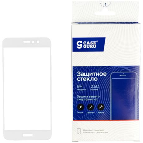 Защитное стекло для Samsung Galaxy J3 (2017) SM-J330F CaseGuru изогнутое по форме дисплея, с белой рамкой