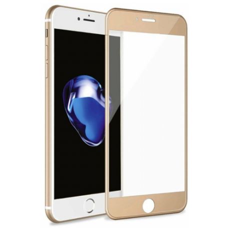 Защитное стекло на iPhone 6/6S, 3D Fiber, золотое