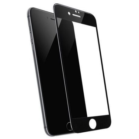 Защитное стекло на iPhone 7Plus/8Plus, 10D, черное, акция+наклейка В подарок