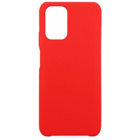 Силиконовый чехол на Xiaomi Redmi Note 10 / Матовый чехол для телефона Ксиоми, Сяоми Редми Нот 10 с бархатистым покрытием (Красный)