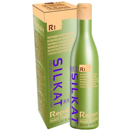 BES шампунь для волос SILKAT REPAIR R1 / глубокое очищение 300 мл / профессиональная Итальянская косметика для волос