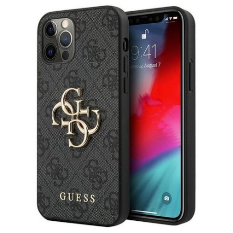 Guess Чехол Guess 4G Big metal logo Hard для iPhone 12 Pro Max, серый