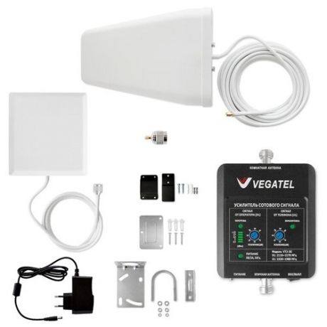 Комплект Усиления сотового сигнала (Репитер) UMTS 3G 2100 VEGATEL VT2-3G- kit (дом, LED)