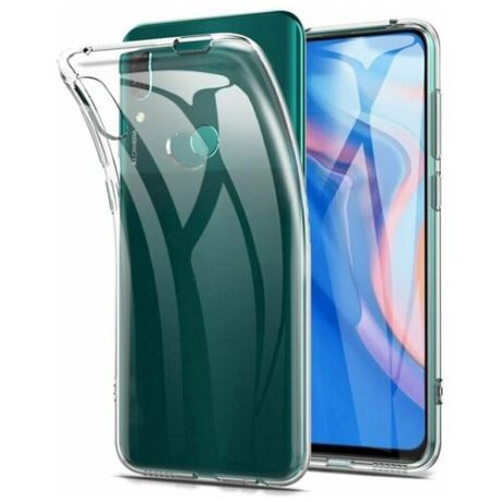 Прозрачный силиконовый чехол для телефона Huawei P Smart Z / Прозрачный чехол на Хуавей Нова 7 / Ультратонкий Premium силикон с протекцией от прилипания (Прозрачный)