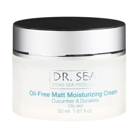 Dr. Sea Oil-Free Moisturizing Cream Матирующий безжировой увлажняющий крем для жирной кожи лица с экстрактами огурца, Дуналиеллы и минерами Мертвого моря, 50 мл