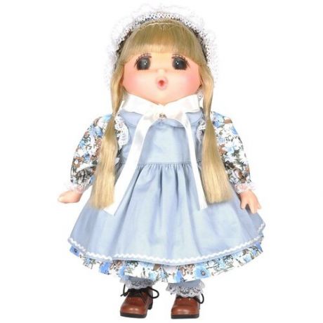 Кукла Akiba girl мягконабивная кукла 38 см в голубом переднике от 3 лет