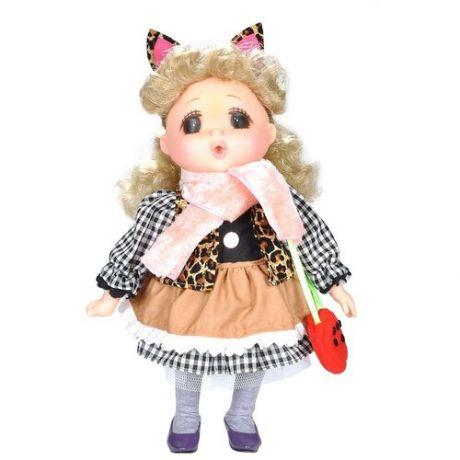 Кукла Akiba girl мягконабивная кукла 38 см в коричневом платье от 3 лет
