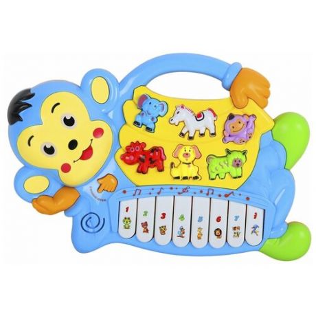 Музыкальная игрушка SMART BABY JB0333396 Пианино Обезьяна, синяя