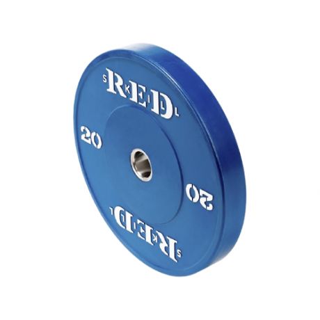 Диск для штанги резиновый бамперный цветной тренировочный Red Skill 20кг
