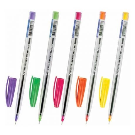 Ручка шариковая Brauberg Ice (0.3мм, масляная основа, синий цвет чернил, цветная отделка) 50шт. (OBP108)