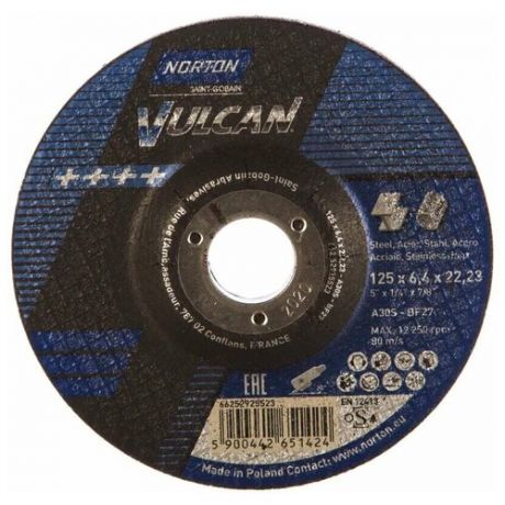 Зачистной диск по металлу NORTON VULCAN, толщина 6,4 мм, 3 шт