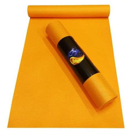 Коврик для йоги RamaYoga Yin-Yang Studio, 220х60х0.45 см оранжевый однотонный