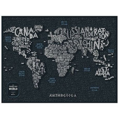 Скретч-карта мира Travel Map "Letters World"
