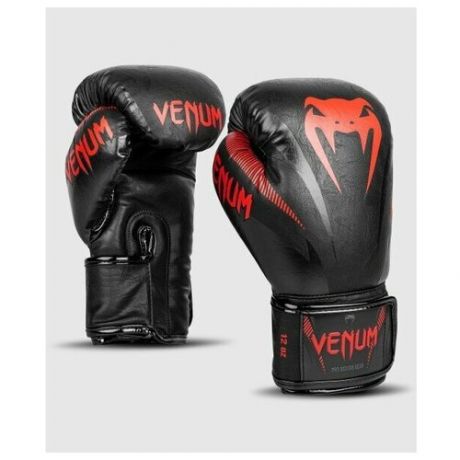 Боксерские перчатки Venum Impact Black/Red (10 унций)