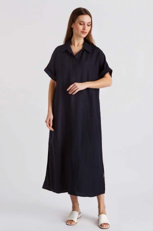 Baon Платье-поло из льна, жен., синий, XS