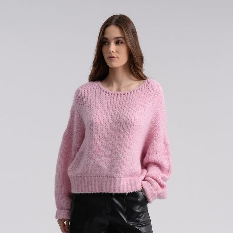 Пуловер LaRedoute Пуловер С круглым вырезом L розовый