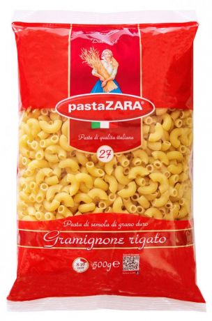 Макаронные изделия Pasta Zara 27 Рожки, 500 г