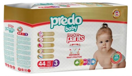 Подгузники-трусики Predo Baby 3 (4-9 кг), 44 шт