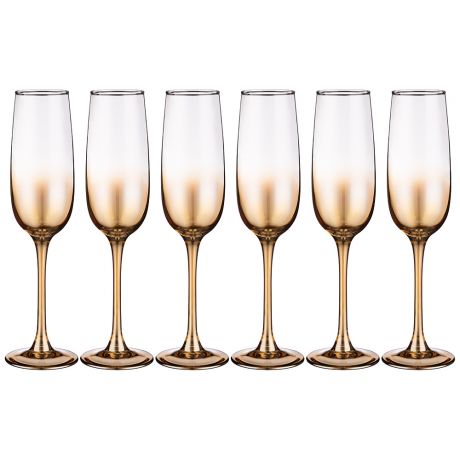 Набор бокалов для шампанского Карамельный Омбре, 6 шт, 175 мл, стекло