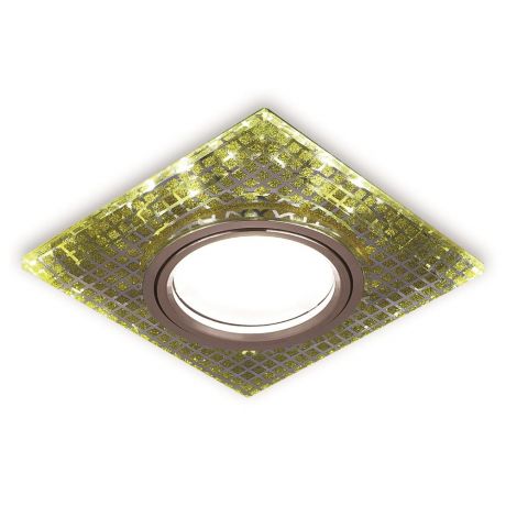 Светильник встраиваемый квадратный GU 5.3 2700 К цвет золото/кристаллы